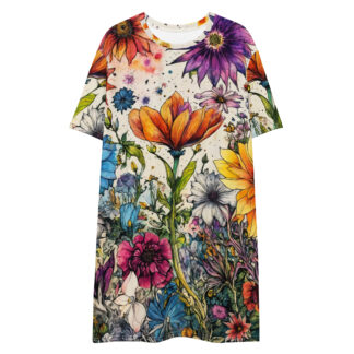 Magical Flowers T-shirt dress