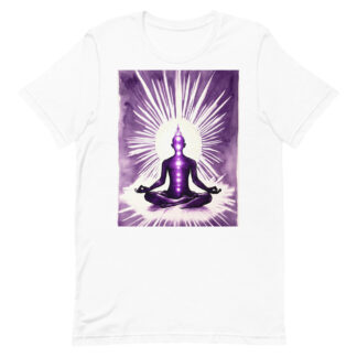 Mystical Meditative Purple on White Unisex t-shirt